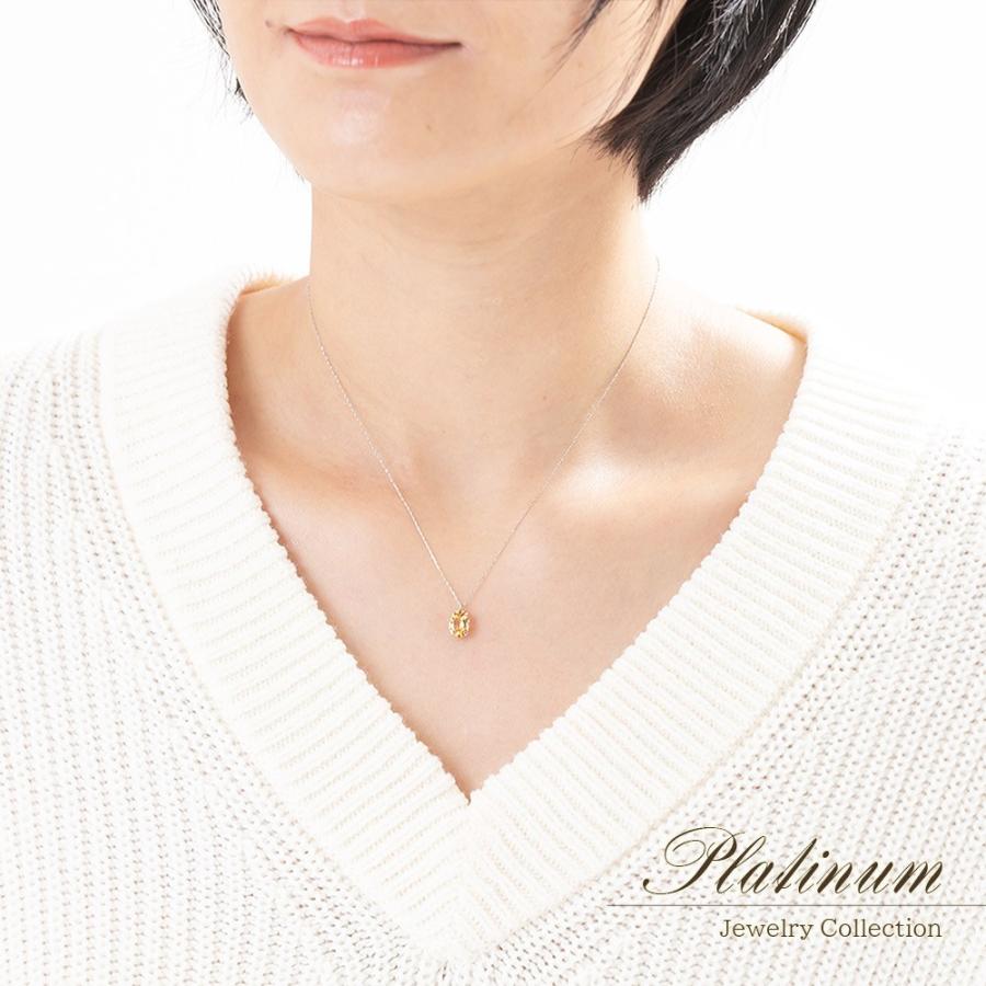 プラチナ ネックレス レディース インペリアルトパーズ 希少 大ぶり