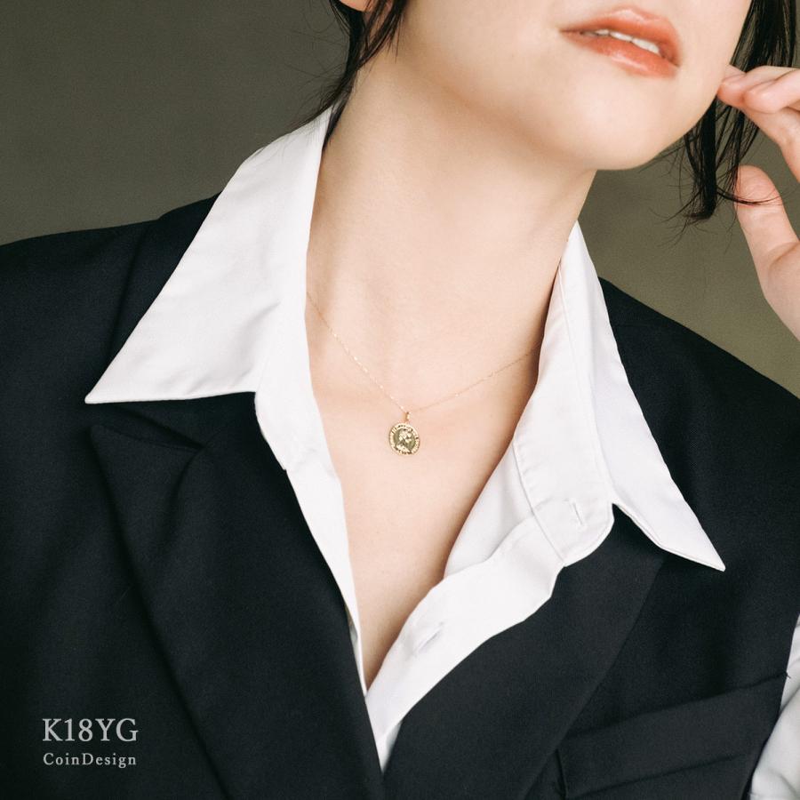 コインネックレス 18金 レディース 18K ジュエリー アクセサリー コインネックレス 18金 レディース 18K ジュエリー アクセサリー