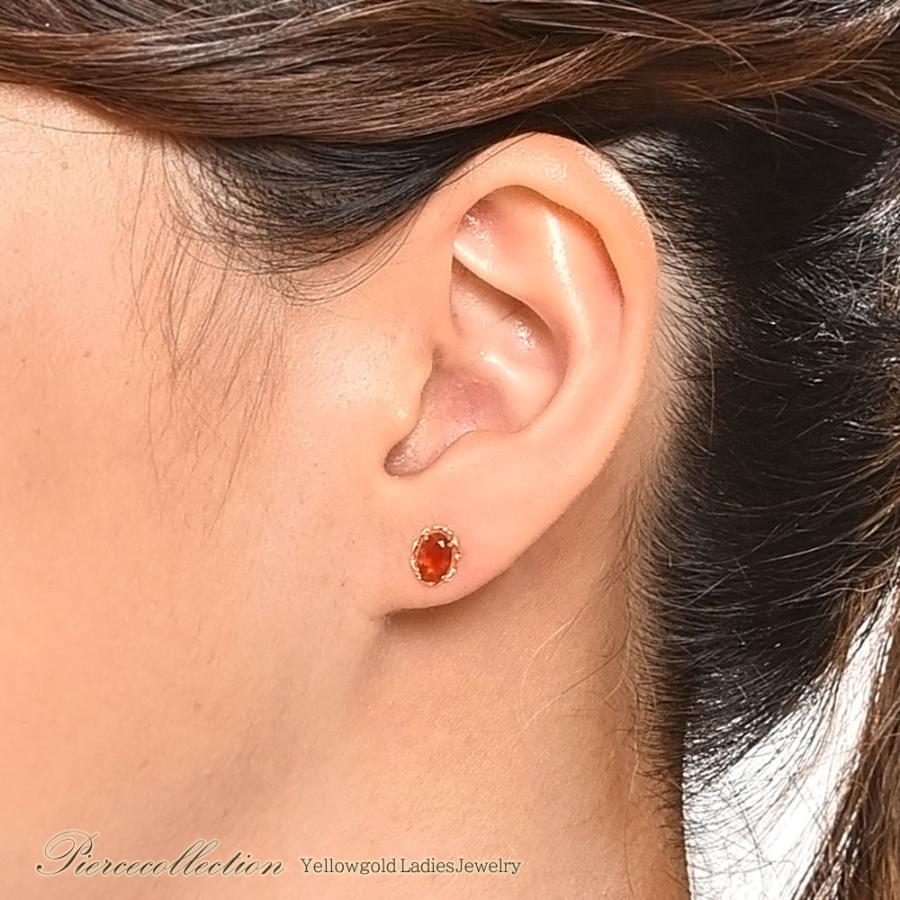 ファイヤーオパールピアス　5ミリA赤字特価 10月誕生石 ファイヤーオパール ピアス 18金 イエローゴールド 18K