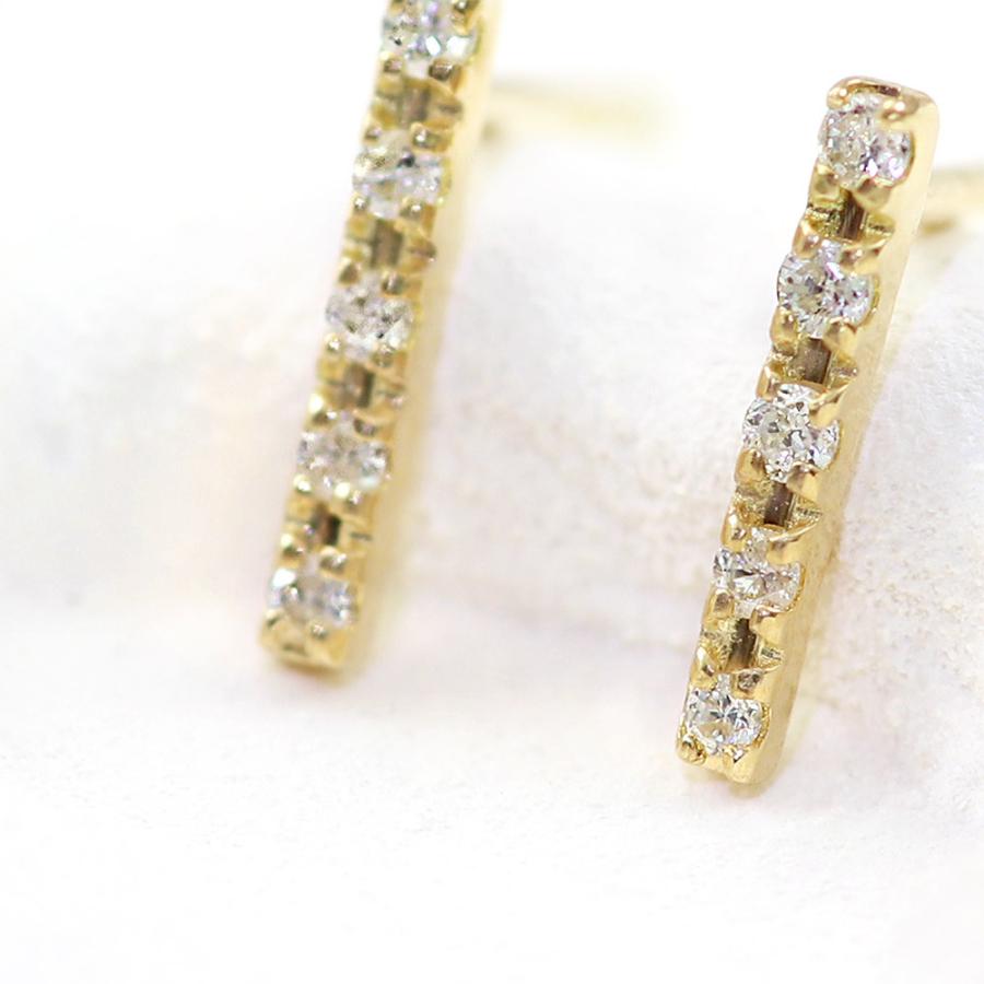 ピアス 18金 ダイヤモンド シンプル レディース 18K イエロー ピアス 18金 ダイヤモンド シンプル レディース 18K イエロー
