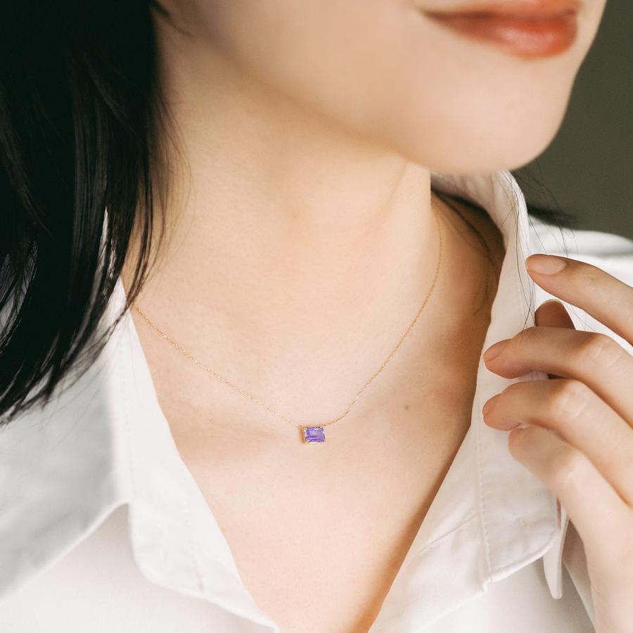 アメジスト ネックレス 18K レディース 天然石 18金 イエロー アメジスト ネックレス 18K レディース 天然石 18金 イエロー