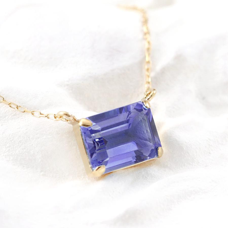 ネックレス 18金 アイオライト 天然石 レディース 18K イエロー