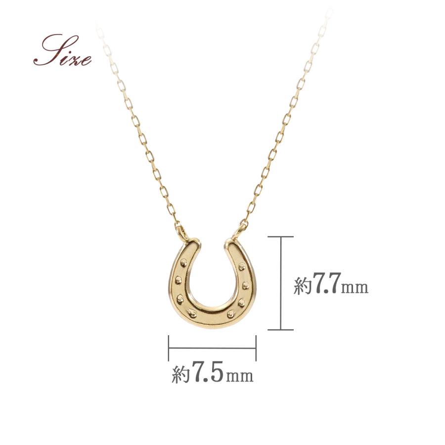 ホースシューネックレス 馬蹄 ロング 45cm 大きい 18金 イエローゴールド K18 18K シンプル レディース 地金のみ 記念日 プレゼント 鏡面 バースデープレゼントの画像