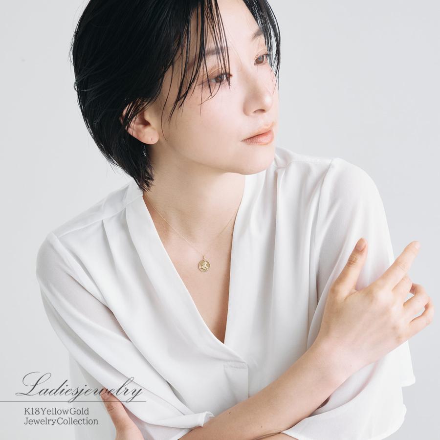 18金ネックレス 45cm コイン 18K K18 イエローゴールド レディース 長め プレゼント 誕生日 おしゃれ 馬 縁起物 地金だけ 地金のみ 女性 バースデープレゼントの画像