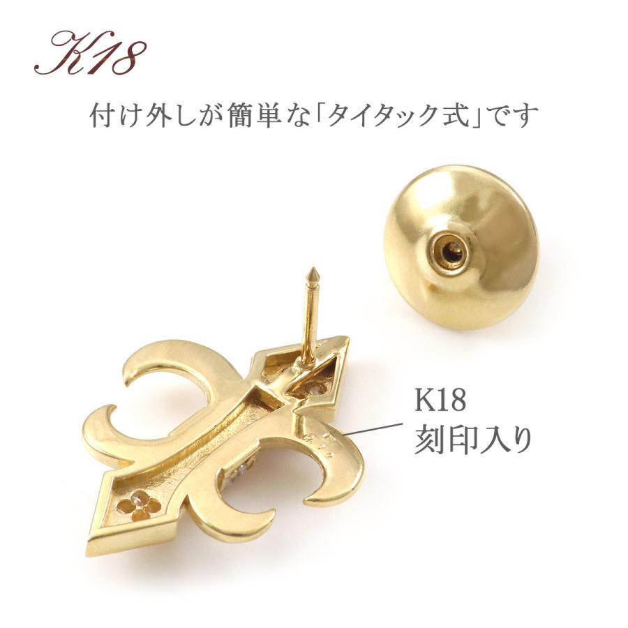 オパール K18 ラペルピン ブローチ スクエア　刻印あり ラペルピン メンズ ブローチ 天然ダイヤモンド 18金 レディース 百合の
