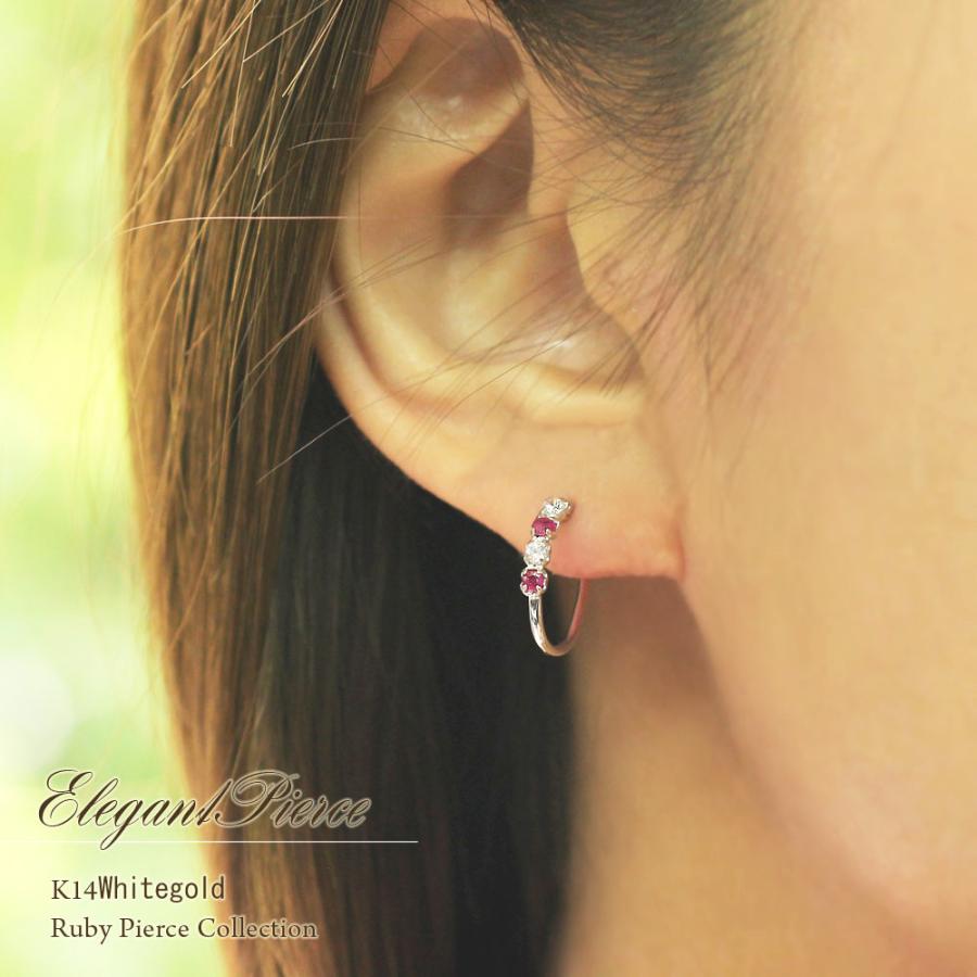 フープピアス レディース ルビー サファイア ブルートパーズ ホワイト