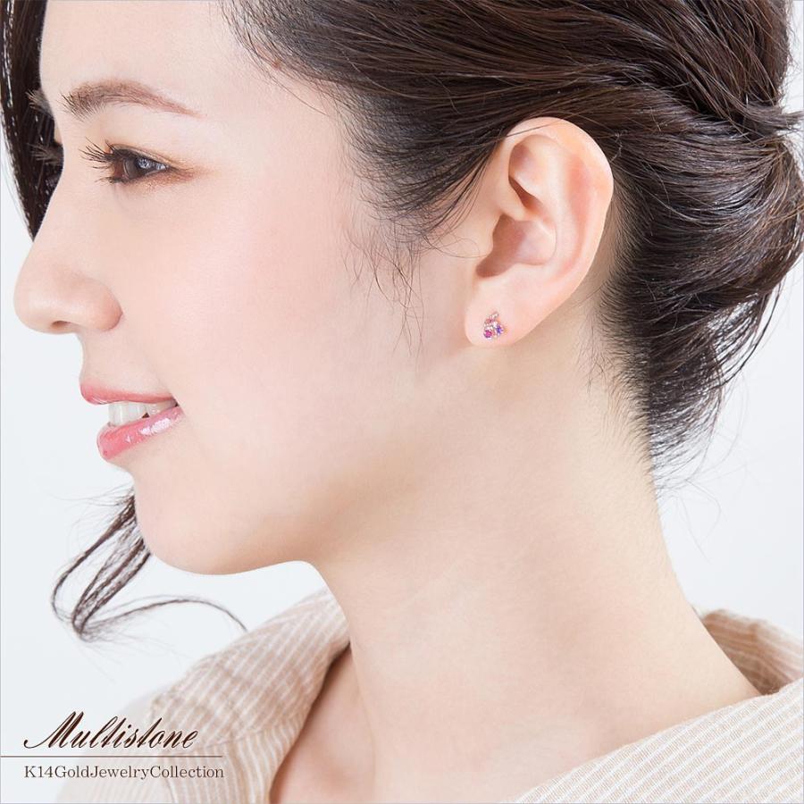 K14アメジストホワイトゴールドピアス K14WG ホワイトゴールド アメシスト 三角 トリリアントカット