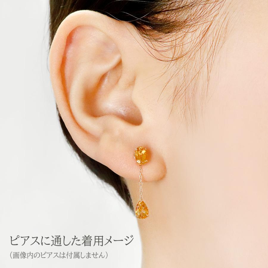 (最終‼️)K18YG⭐ペリドットダングルチャーム(ピアリング、ピアス両側) ピアリングチャーム ガーネット ペリドット シトリン ブルートパーズ