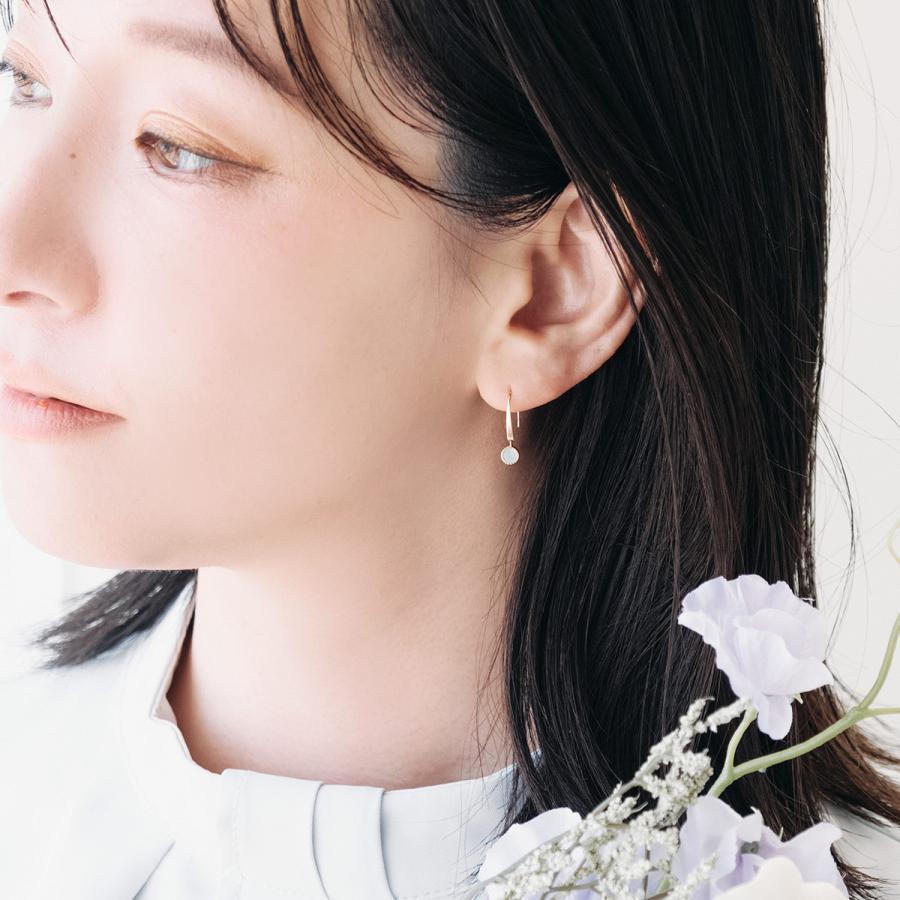オパールピアス 天然石 おしゃれ 10月誕生石 10金 アクセサリー 10K 