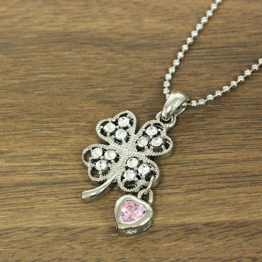 クローバーネックレス かわいい 四つ葉 ハート ネックレス