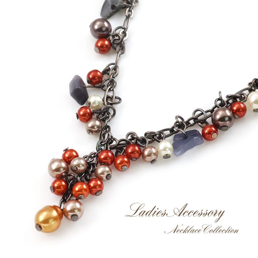 ネックレス レディース ビーズ ボール アクセサリー おしゃれ