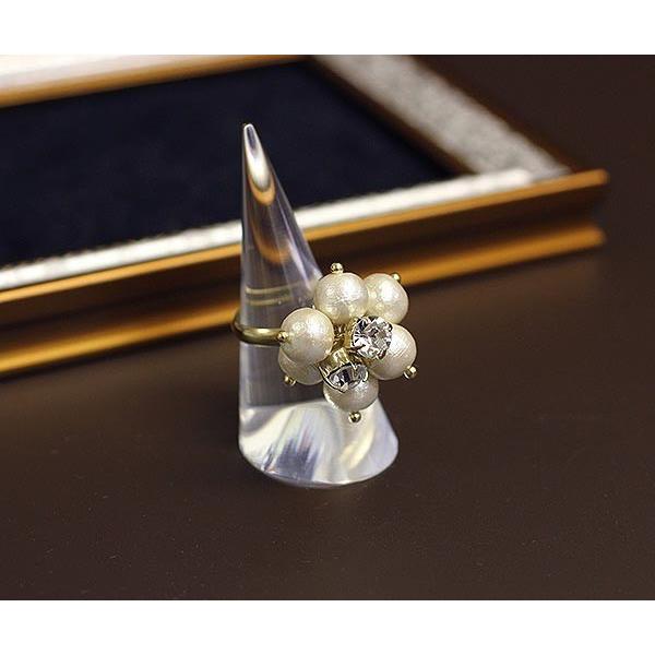 KAJA BIJOUX 花モチーフ ゴールドリング パール付き 値下げ はなかさね パールリング YG(ゴールド): かがよい | IMAYO