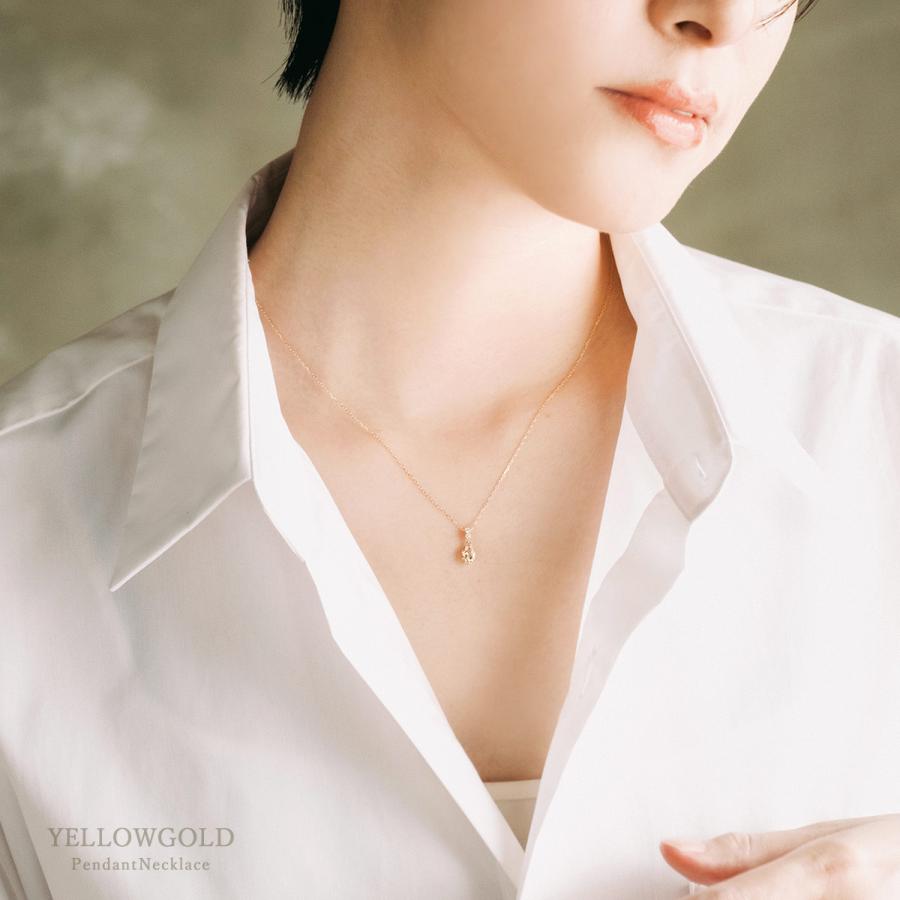 4月 誕生石 モルガナイト ネックレス ダイヤモンド 18K イエローゴールド 長め 上品 可愛い 18金 K18 記念日 プレゼント ピンク色 母の日ギフト 花以外_6
