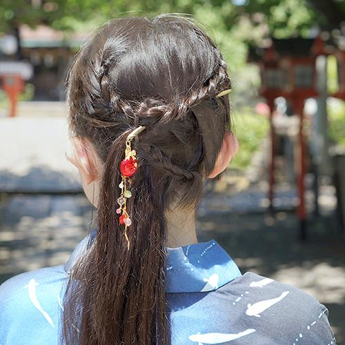 かんざし 京都清水坂ガラス館 正規 簪 ヘアアクセサリー 髪飾り 揺れる