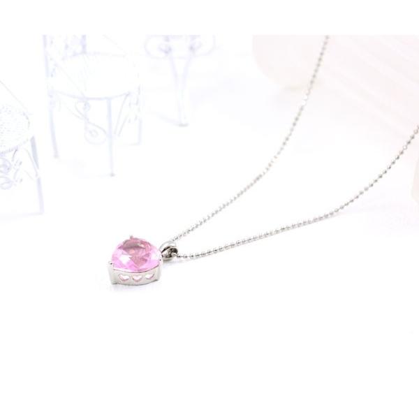 ネックレス レディース キラキラ cute ピンクBIGハートネックレス