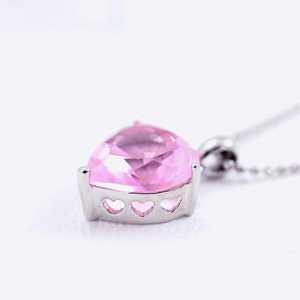 ネックレス レディース キラキラ cute ピンクBIGハートネックレス