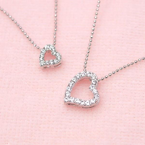 ハート ネックレス レディース 可愛い キラキラ 2連 おしゃれ ハート ネックレス レディース 可愛い キラキラ 2連 おしゃれ