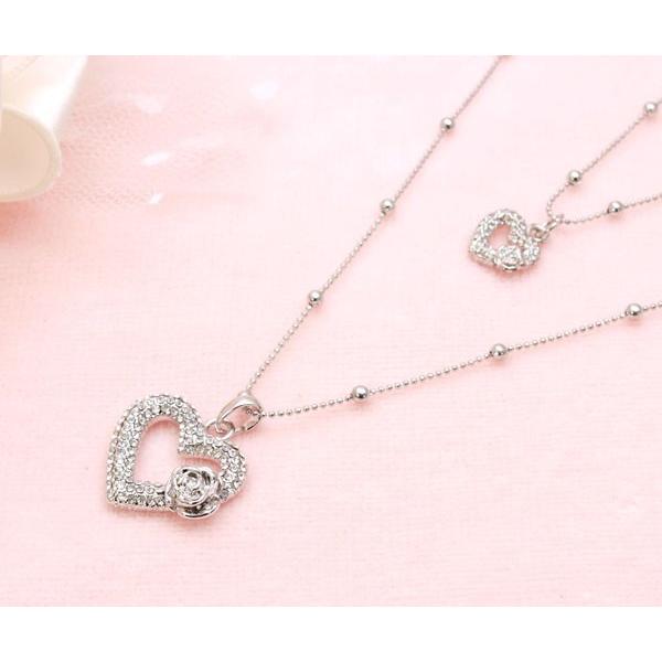 ネックレス レディース ロング ハート かわいい オシャレ 可愛い ハートモチーフ シルバー アクセサリー 2連 重ね付け プレゼント 女性 バースデー おしゃれ Sl 1162 1 アクセサリーショップバルザス 通販 Yahoo ショッピング