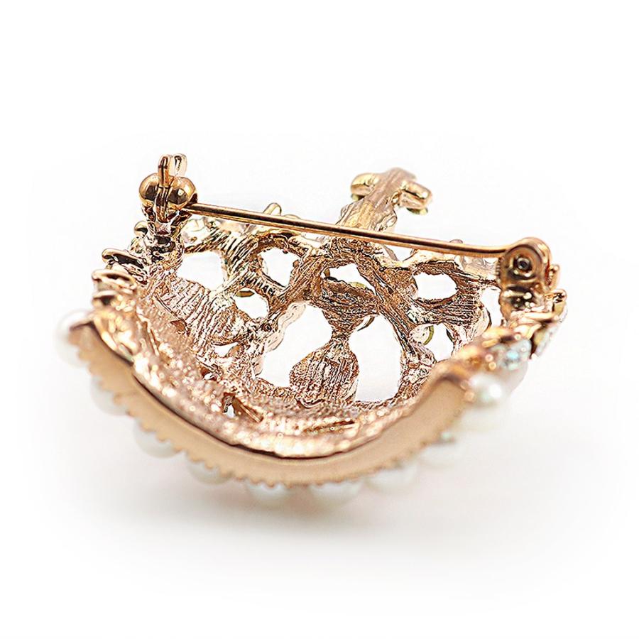 ブローチ 【b83】 王冠 クラウン ヴィンテージ ビジュー ピン-