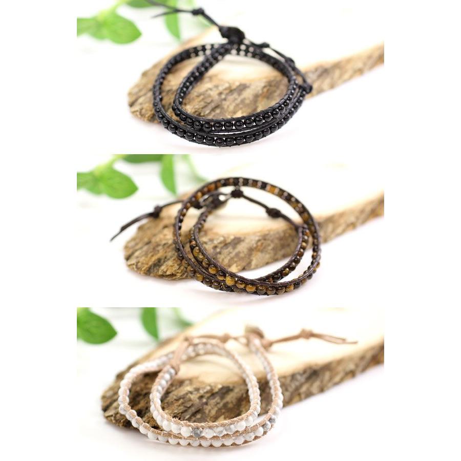 天然石 ブレスレット 二連 おしゃれ 2連 重ね付け ラップブレスレット