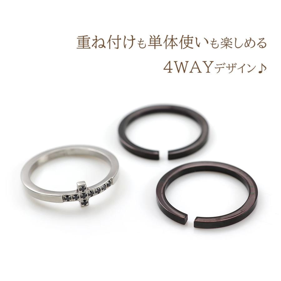 シルバー　クロス✝️モチーフネックレス、リング、4点セット 指輪 レディース 3連 セット 21号 リング クロス 十字架 モチーフ 4way