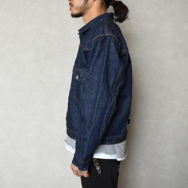 メンズ　Orslow オアスロウ 1st type ジージャン デニム ジャケット ファースト ワンウォッシュ 40's PLEATED FRONT BLOUSE DENIM JACKET UNISEX 03-6011-81の画像
