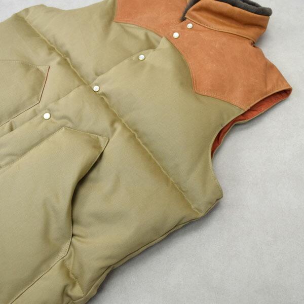 ウエアハウス ROCKY MOUNTAIN x WAREHOUSE ホースレザーヨークウエストポイントクリスティーダウンベスト WEST POINT CHRISTY DOWN VEST Lot.2238 290-252-54の画像