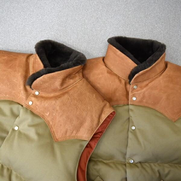ウエアハウス ROCKY MOUNTAIN x WAREHOUSE ホースレザーヨークウエストポイントクリスティーダウンベスト WEST POINT CHRISTY DOWN VEST Lot.2238 290-252-54の画像