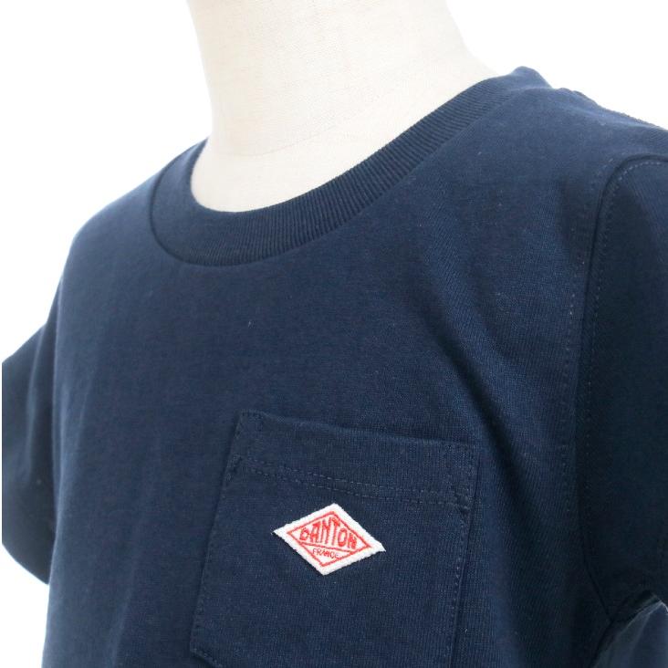 憧れ DANTON ダントン キッズ ワンポイントロゴ クルーネック ポケット 半袖Tシャツ JD-9087 commerces.boutique