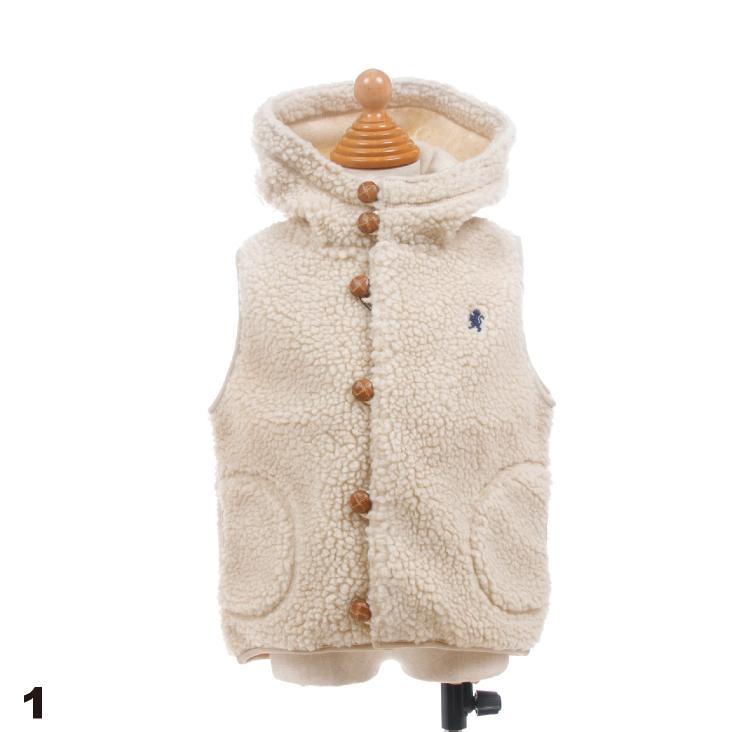 Gymphlex ジムフレックス キッズ フード付き くるみボタン ボアベスト KIDS BOA HOODED VEST　J-1142PL　｜bas-clothing｜05