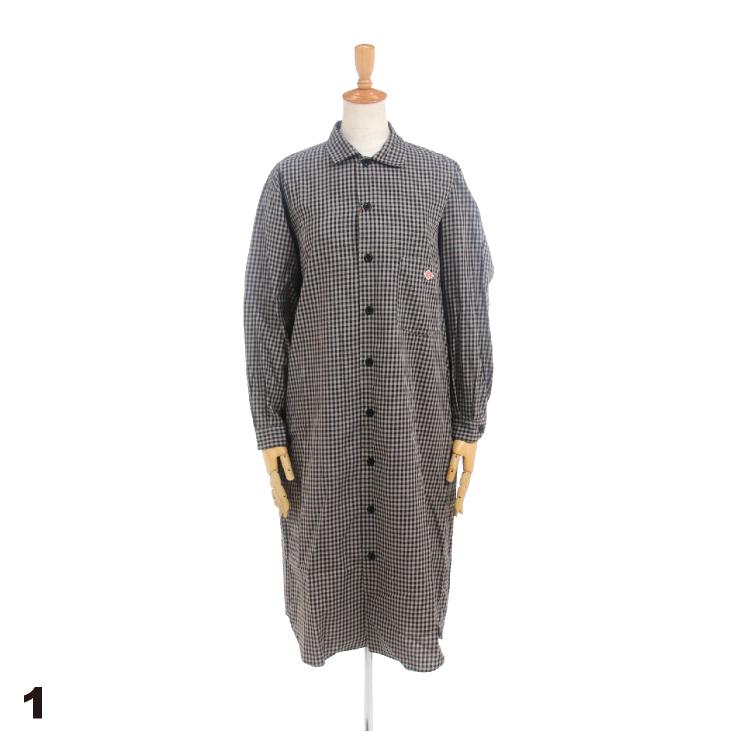 Danton ダントン レディース ギンガムチェック ストライプ 長袖 シャツワンピース Jd 3727sve fwlt 261 86 Dtjd3727sve Bas Clothing 通販 Yahoo ショッピング