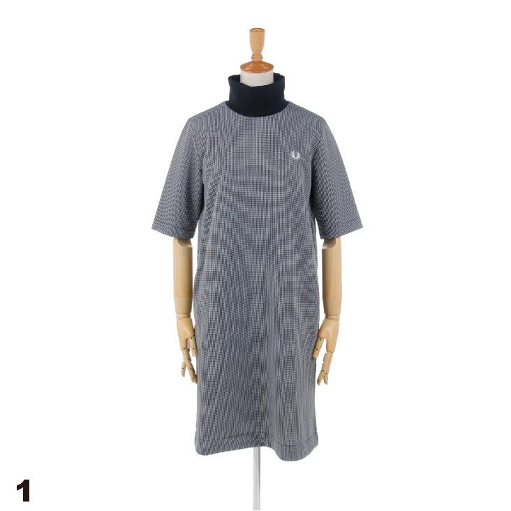 Fred Perry フレッドペリー レディース ハイネック 千鳥柄 ジャカード カットソードレス ワンピース High Neck Jacquard Dress F8551 sslt 291 66 F8551 Bas Clothing 通販 Yahoo ショッピング