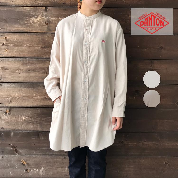 特価商品 大人気アイテム Danton正規取扱店 Bms Dt G0001 チュニック バンドカラー モールスキン レディース ダントン Danton ワンピース チュニック