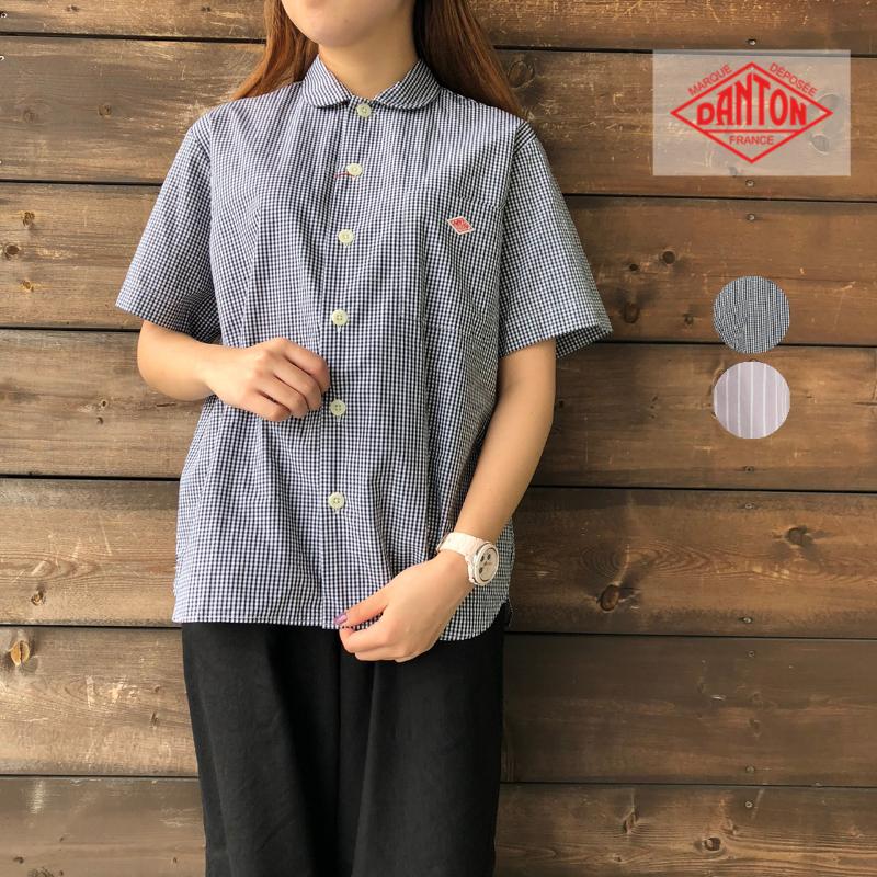 Danton ダントン レディース コットンポプリン ラウンドカラーシャツ ギンガムチェック ストライプ丸襟 半袖 シャツ Cotton Poplin Plaid Jd 3784 Mtp 21sslt 261 68 Dtjd3784mtp Bas Clothing 通販 Yahoo ショッピング