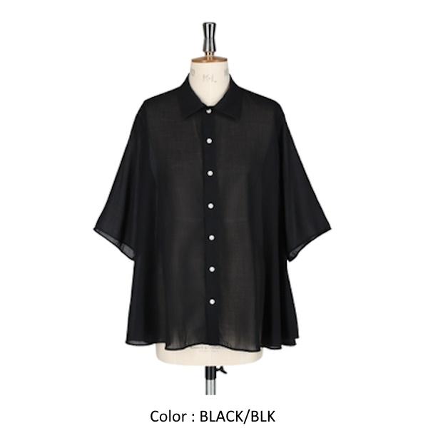 ジムフレックス Gymphlex  レディース シースルーシャツ フレアシルエットブラウス 半袖 REGULAR COLLAR SHIRT S/S　GY-B0249 SSO　｜bas-clothing｜04