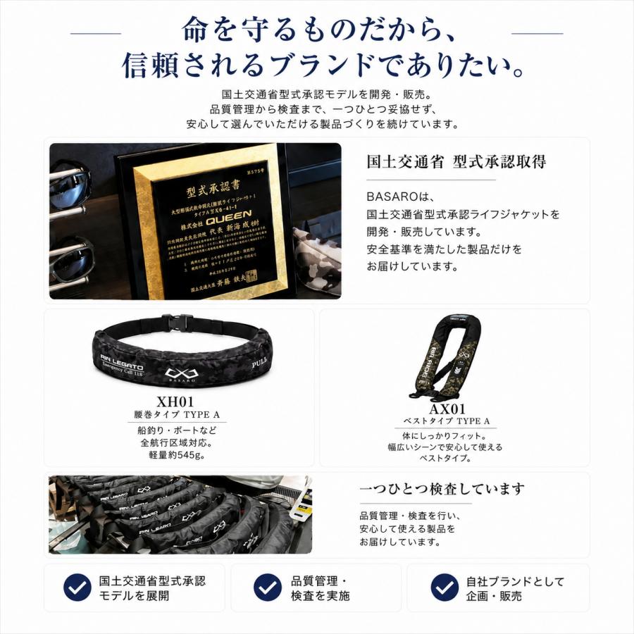 BASARO (バサロ) ライフジャケット 桜マーク タイプA 釣り 国土交通省