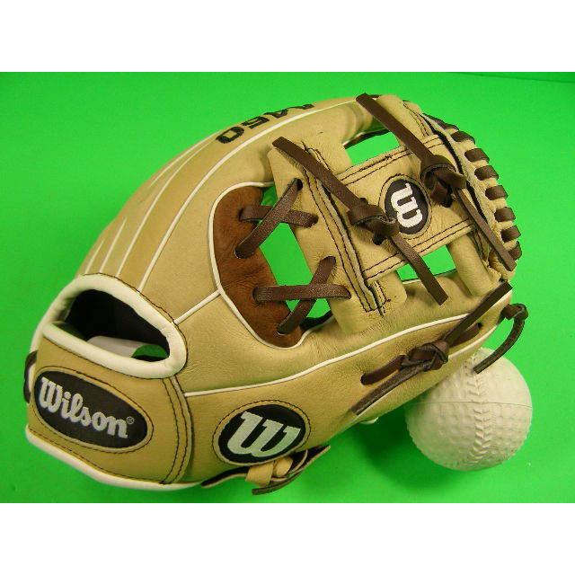 Wilson ウィルソン ゴムボール付き 海外モデル キッズ 幼年用 A450 クリーム×ブラウン プロレプリカ MLB メジャーリーグ