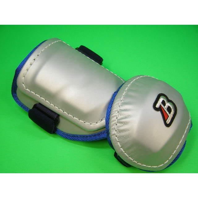 ベルガード　エルボガード BELGARD ベルガード アームガード シルバー×ブルーヘリプロ仕様