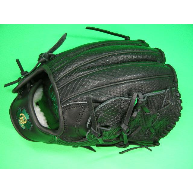 型付け加工済み ベースボールフィールド 投手・オールラウンド用 型押し革 ブラック ツーピースウェブ 硬式野球用 ソフトボール用 BASEBALL FIELD 珍しい 珍品 | BELGARD | 02