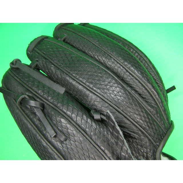 型付け加工済み ベースボールフィールド 投手・オールラウンド用 型押し革 ブラック ツーピースウェブ 硬式野球用 ソフトボール用 BASEBALL FIELD 珍しい 珍品 | BELGARD | 09