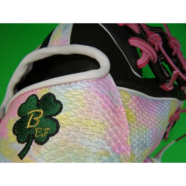 型付け加工済み ベースボールフィールド オールラウンド用 型押し革 グラデーション×ピンク×ブラック 硬式野球用 ソフトボール用 硬式グローブ 珍しい 珍品 | BELGARD | 03