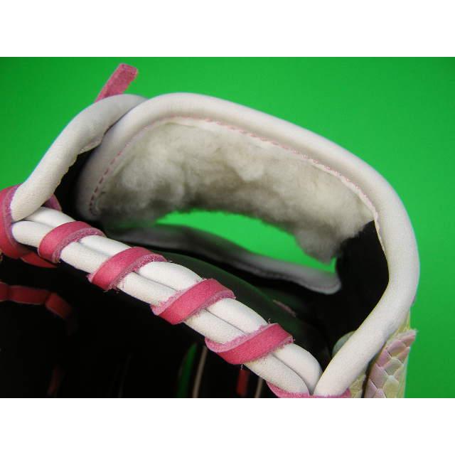 型付け加工済み ベースボールフィールド オールラウンド用 型押し革 グラデーション×ピンク×ブラック 硬式野球用 ソフトボール用 硬式グローブ 珍しい 珍品 | BELGARD | 05