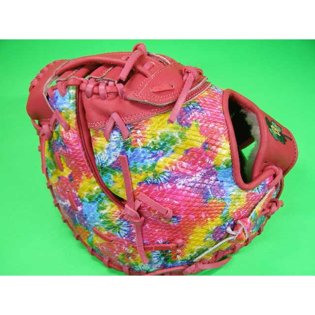 型付け無料 ベースボールフィールド ファーストミット 型押し革 ピンク グラデーション×ピンク 硬式野球用 ソフトボール用 BASEBALL FIELD 一塁手用 ファースト | BELGARD | 02