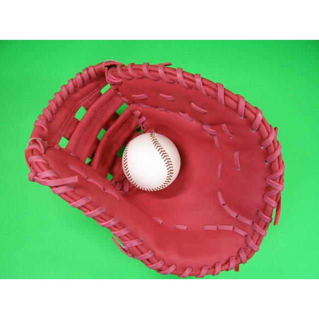 型付け無料 ベースボールフィールド ファーストミット 型押し革 ピンク グラデーション×ピンク 硬式野球用 ソフトボール用 BASEBALL FIELD 一塁手用 ファースト | BELGARD | 07