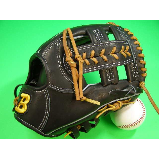 型付け無料 ベルガード BELGARD 硬式用 内野用 セカンド ショート 向け ブラック×タンヒモ Bマーク 高校野球対応カラー 学生野球 ソフトボール 内野 硬式野球用 | BELGARD