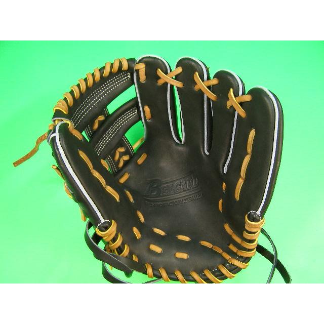 型付け無料 ベルガード BELGARD 硬式用 内野用 セカンド ショート 向け ブラック×タンヒモ Bマーク 高校野球対応カラー 学生野球 ソフトボール 内野 硬式野球用 | BELGARD | 07