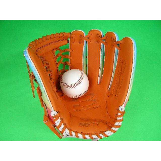Bunt League 硬式野球グローブ オレンジ外野用 Wilson（ウイルソン） 型付け無料 BRETT ブレット 外野用 硬式野球用