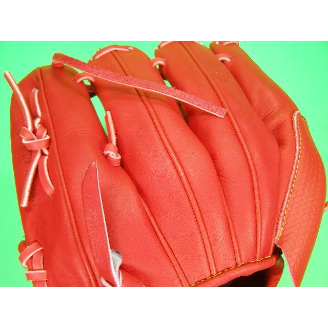 ZETT 硬式グローブ Dオレンジ（ほぼ赤） ゼット（ZETT） 型付け済み 硬式野球用 投手用 朱 オレンジ 高校野球