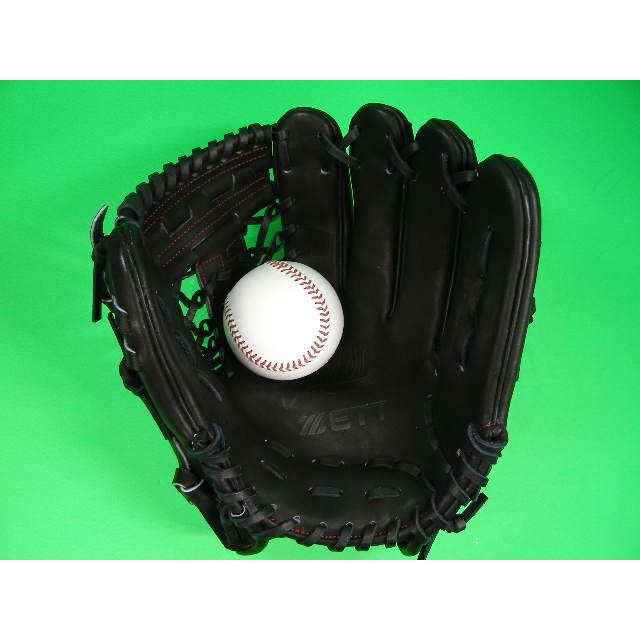 型付け無料 ゼット ZETT 硬式野球用 オールラウンド用 ブラック  高校野球対応 海外モデル 硬式用 内野用 オールラウンド 右投げ用 硬式グローブ 野球グローブ_7