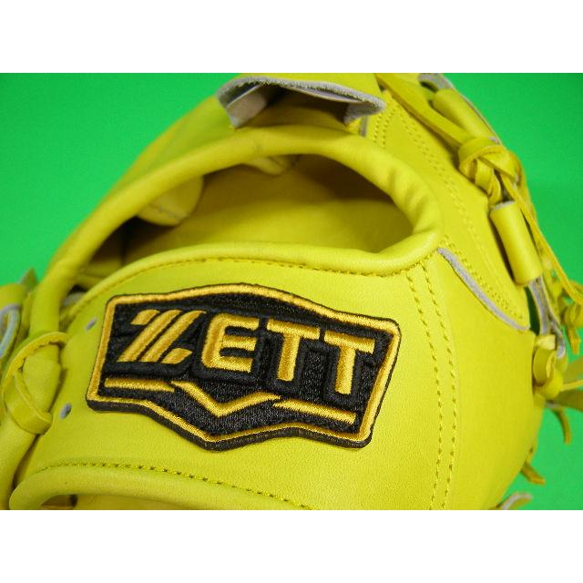 型付け無料 ゼット ZETT 硬式野球用 投手用 右投げ用 イエロー 野球グローブ 右投げ 硬式用 標準サイズ 硬式グローブ ピッチャー 投手用グローブ_3